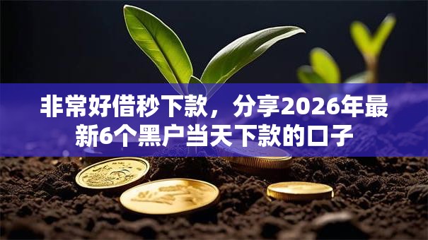 非常好借秒下款，分享2026年最新6个黑户当天下款的口子