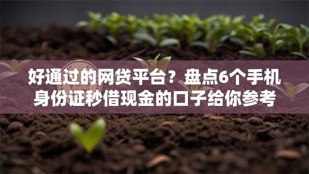 好通过的网贷平台?盘点6个手机身份证秒借现金的口子给你参考 好通过的网贷平台?盘点6个手机身份证秒借现金的口子给你参考