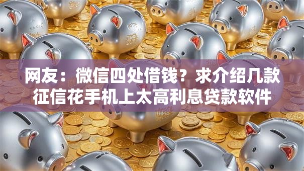 网友：微信四处借钱？求介绍几款征信花手机上太高利息贷款软件