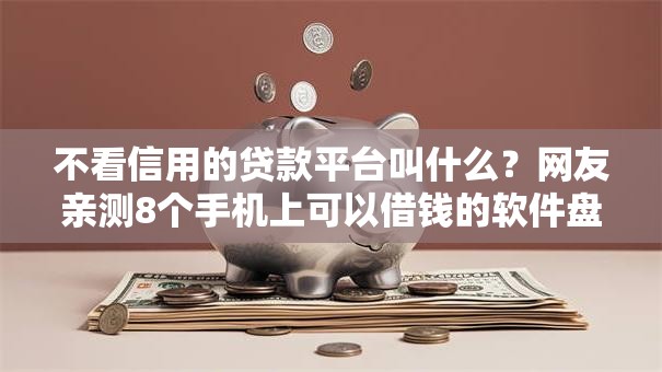 不看信用的贷款平台叫什么？网友亲测8个手机上可以借钱的软件盘点
