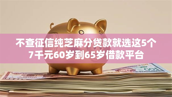 不查征信纯芝麻分贷款就选这5个7千元60岁到65岁借款平台