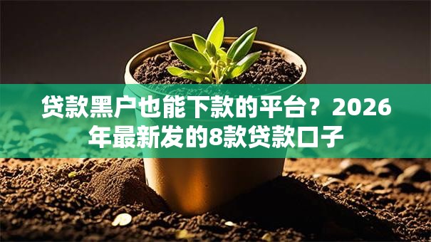 贷款黑户也能下款的平台?2026年最新发的8款贷款口子 贷款黑户也能下款的平台?2026年最新发的8款贷款口子