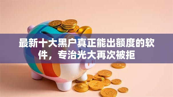 最新十大黑户真正能出额度的软件，专治光大再次被拒