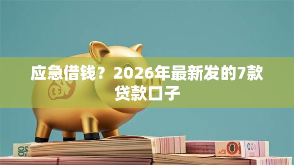 应急借钱?2026年最新发的7款贷款口子 应急借钱?2026年最新发的7款贷款口子