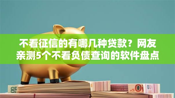 不看征信的有哪几种贷款？网友亲测5个不看负债查询的软件盘点