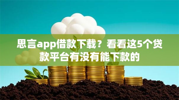 思言app借款下载？看看这5个贷款平台有没有能下款的