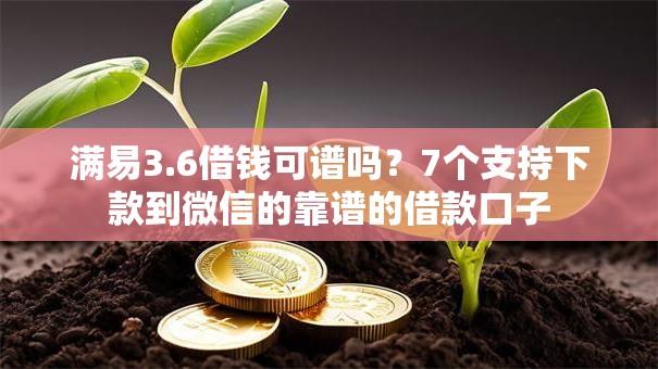 满易3.6借钱可谱吗？7个支持下款到微信的靠谱的借款口子