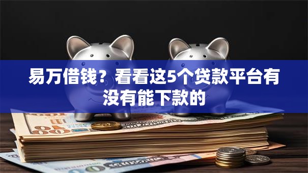 易万借钱？看看这5个贷款平台有没有能下款的