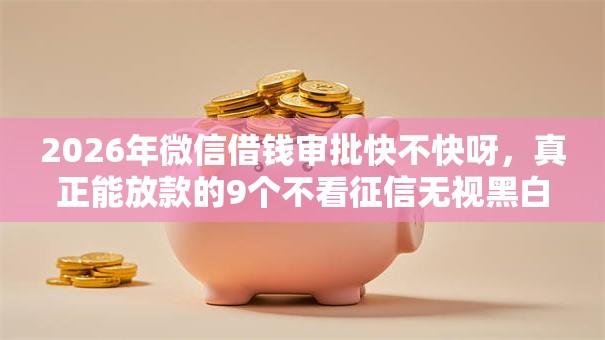 2026年微信借钱审批快不快呀，真正能放款的9个不看征信无视黑白百分百下款软件推荐