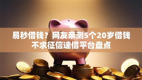 易秒借钱？网友亲测5个20岁借钱不求征信速借平台盘点