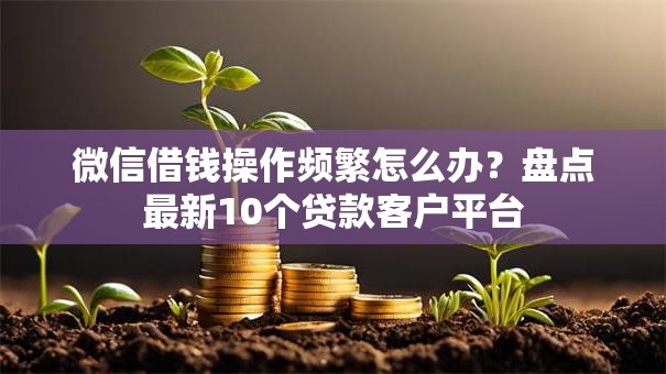 微信借钱操作频繁怎么办？盘点最新10个贷款客户平台