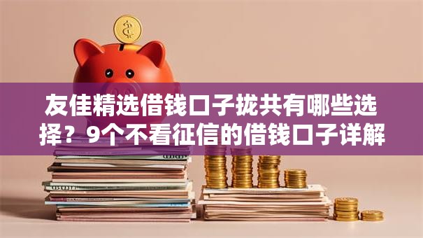 友佳精选借钱口子拢共有哪些选择？9个不看征信的借钱口子详解