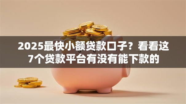 2025最快小额贷款口子？看看这7个贷款平台有没有能下款的