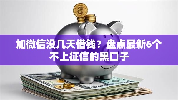 加微信没几天借钱？盘点最新6个不上征信的黑口子