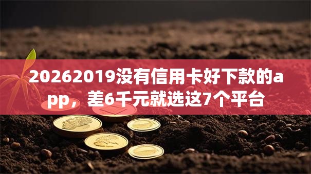 20262019没有信用卡好下款的app，差6千元就选这7个平台
