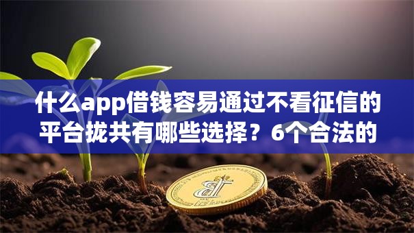 什么app借钱容易通过不看征信的平台拢共有哪些选择?6个合法的网贷平台详解 什么app借钱容易通过不看征信的平台拢共有哪些选择?6个合法的网贷平台详解