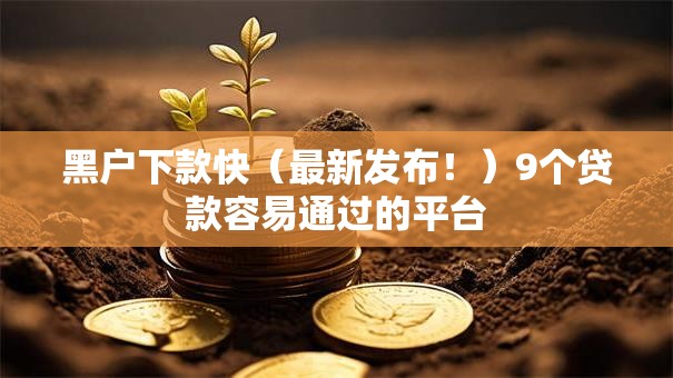 黑户下款快（最新发布！）9个贷款容易通过的平台