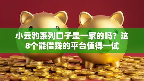 小云豹系列口子是一家的吗？这8个能借钱的平台值得一试