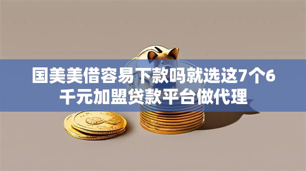 国美美借容易下款吗就选这7个6千元加盟贷款平台做代理