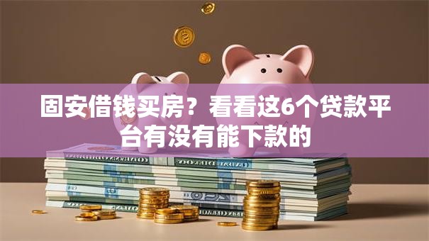 固安借钱买房？看看这6个贷款平台有没有能下款的