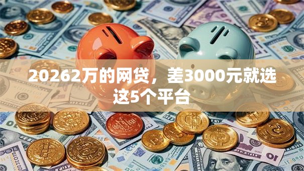 20262万的网贷，差3000元就选这5个平台