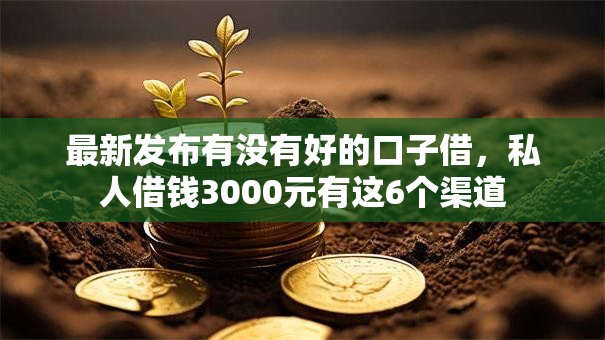 最新发布有没有好的口子借，私人借钱3000元有这6个渠道