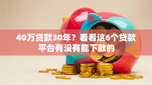 40万贷款30年？看看这6个贷款平台有没有能下款的
