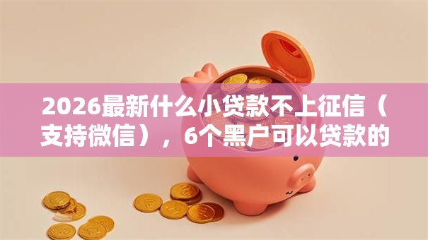 2026最新什么小贷款不上征信（支持微信），6个黑户可以贷款的口子无私分享