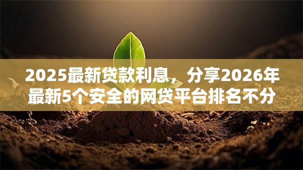 2025最新贷款利息，分享2026年最新5个安全的网贷平台排名不分先后