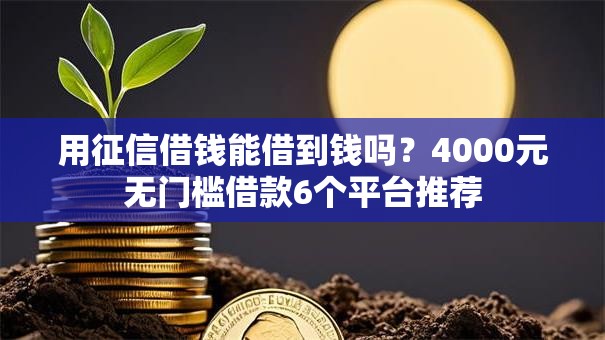 用征信借钱能借到钱吗？4000元无门槛借款6个平台推荐