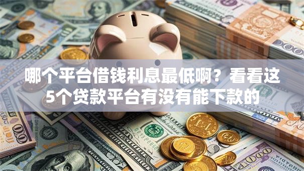 哪个平台借钱利息最低啊？看看这5个贷款平台有没有能下款的