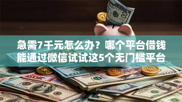急需7千元怎么办？哪个平台借钱能通过微信试试这5个无门槛平台