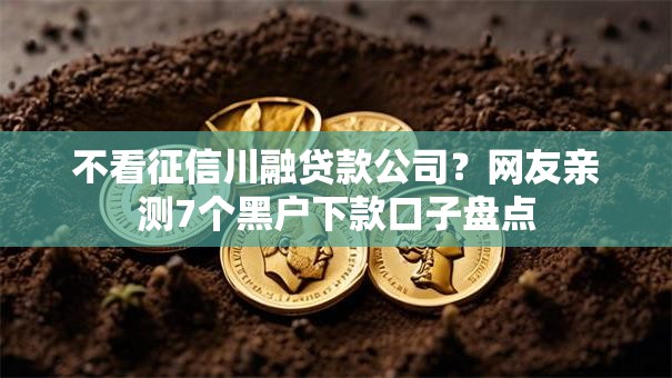 不看征信川融贷款公司？网友亲测7个黑户下款口子盘点