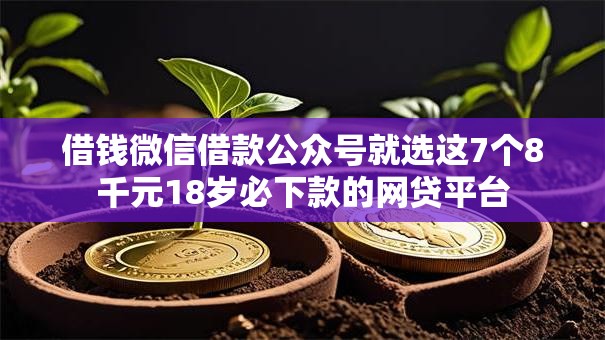借钱微信借款公众号就选这7个8千元18岁必下款的网贷平台