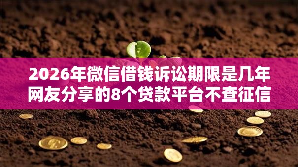 2026年微信借钱诉讼期限是几年网友分享的8个贷款平台不查征信我觉得不错！
