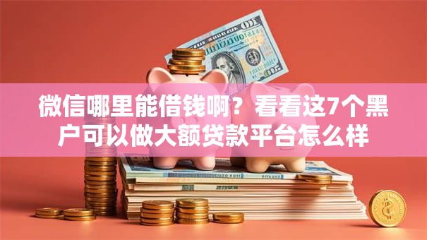 微信哪里能借钱啊？看看这7个黑户可以做大额贷款平台怎么样