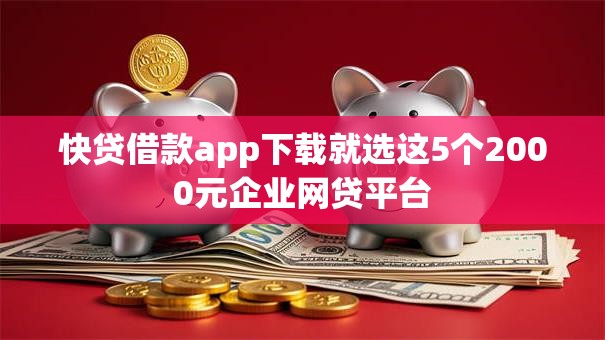 快贷借款app下载就选这5个2000元企业网贷平台