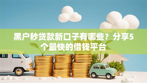 黑户秒贷款新口子有哪些？分享5个最快的借钱平台