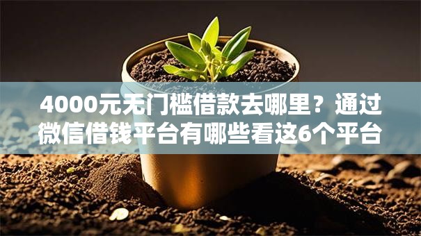 4000元无门槛借款去哪里?通过微信借钱平台有哪些看这6个平台 4000元无门槛借款去哪里?通过微信借钱平台有哪些看这6个平台