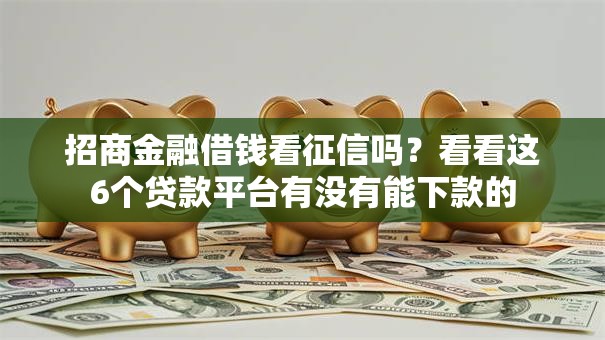 招商金融借钱看征信吗？看看这6个贷款平台有没有能下款的
