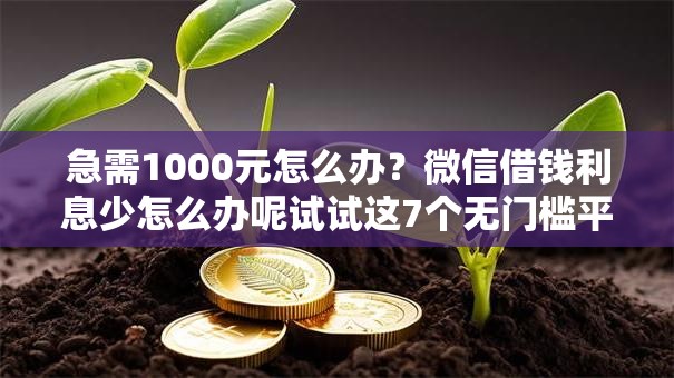 急需1000元怎么办?微信借钱利息少怎么办呢试试这7个无门槛平台 急需1000元怎么办?微信借钱利息少怎么办呢试试这7个无门槛平台