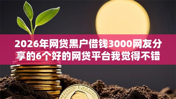 2026年网贷黑户借钱3000网友分享的6个好的网贷平台我觉得不错！