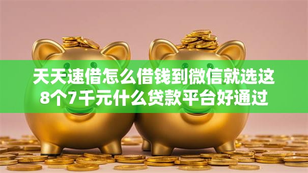 天天速借怎么借钱到微信就选这8个7千元什么贷款平台好通过 天天速借怎么借钱到微信就选这8个7千元什么贷款平台好通过