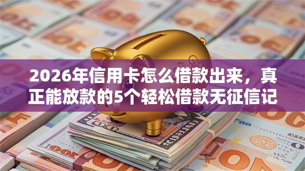 2026年信用卡怎么借款出来，真正能放款的5个轻松借款无征信记录的软件推荐