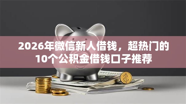 2026年微信新人借钱，超热门的10个公积金借钱口子推荐