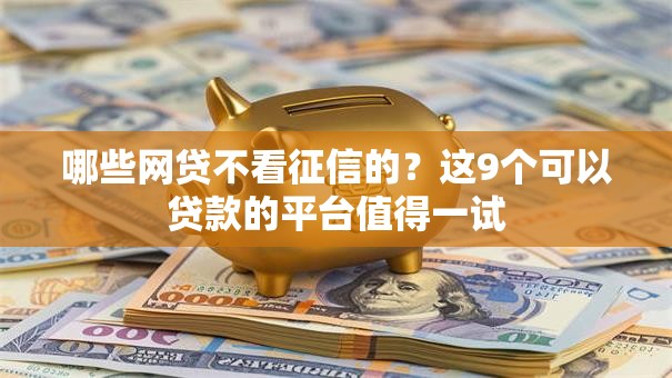哪些网贷不看征信的?这9个可以贷款的平台值得一试 哪些网贷不看征信的?这9个可以贷款的平台值得一试