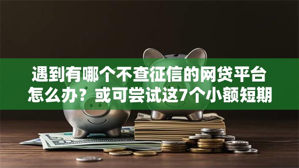 遇到有哪个不查征信的网贷平台怎么办？或可尝试这7个小额短期用钱平台好