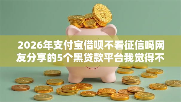 2026年支付宝借呗不看征信吗网友分享的5个黑贷款平台我觉得不错！