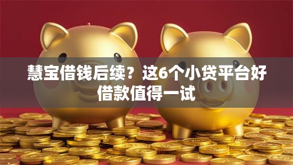 慧宝借钱后续？这6个小贷平台好借款值得一试