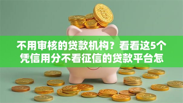 不用审核的贷款机构?看看这5个凭信用分不看征信的贷款平台怎么样 不用审核的贷款机构?看看这5个凭信用分不看征信的贷款平台怎么样